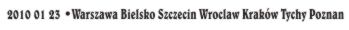 2010 01 23 Wyniki imprez turniejowych <br />Warszawa, Bielsko, Szczecin, Wrocław, Poznań, Kraków, Tychy
