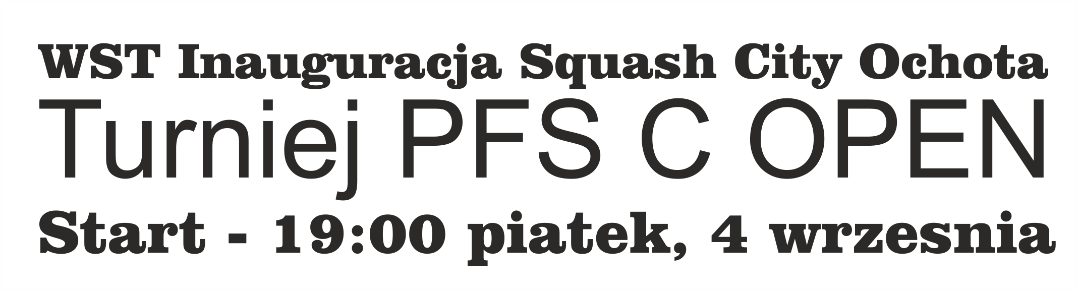 2015 09 04 Wyniki Turniejowe <br />WST Inauguracja. Squash City Ochota. PFS C