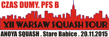 2015 11 20 Wyniki Turniejowe <br />Anoya Squash. 12 Turniej Warsaw Squash Tour. Czas Dumy. PFS B